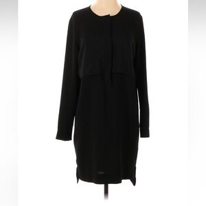 Black Long Sleeve Layered Shift Dress